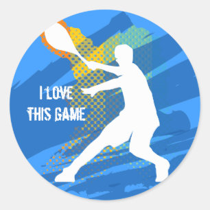 Autocollant de tennis cool : J'adore ce jeu