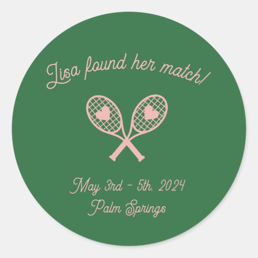 Autocollant de tennis de Bachelorette (Devant)