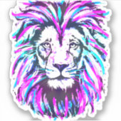 Autocollant de tête de lion - Autocollant de lion  (Devant)