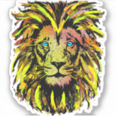 Autocollant de tête de lion - Autocollant de lion  (Devant)