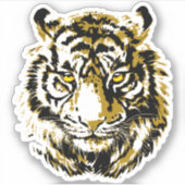 Autocollant de tête de tigre - Sticker de tigre be (Devant)
