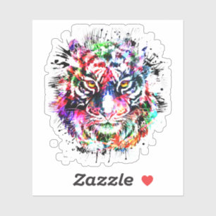 Autocollant de tête de tigre - Sticker de tigre co