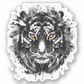 Autocollant de tête de tigre - Sticker de tigre no (Devant)