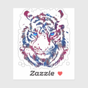 Autocollant de tête de tigre - Sticker de tigre ré