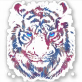 Autocollant de tête de tigre - Sticker de tigre ré (Devant)