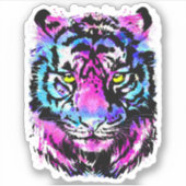 Autocollant de tête de tigre - Sticker de tigre ro (Devant)