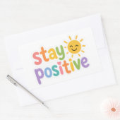 Autocollant de texte coloré Restez Positif (Enveloppe)