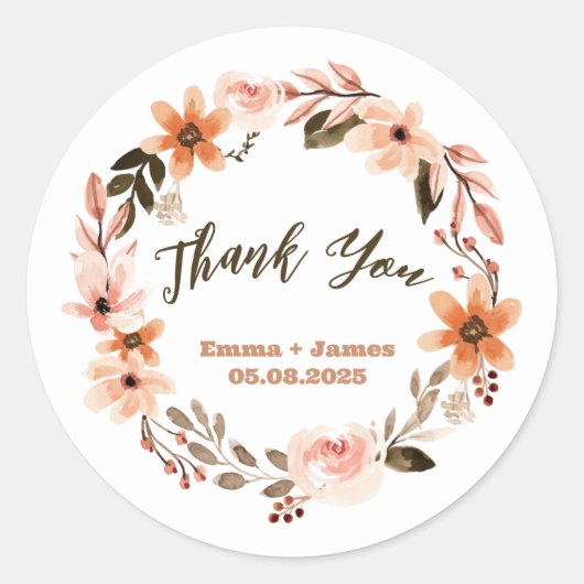 Autocollant de texte personnalisable Boho Watercol (Devant)