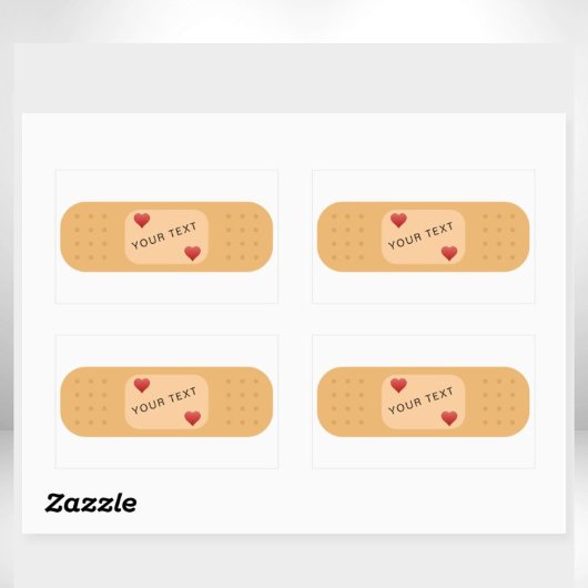 Autocollant de texte personnalisable pansement