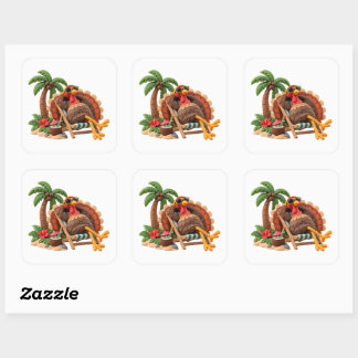 Autocollant de Thanksgiving Dinde en Vacances