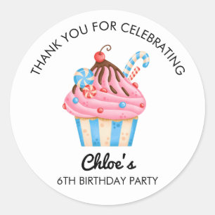 Autocollant de thème d'anniversaire de gâteau Than