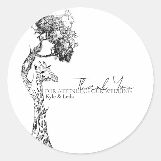 Autocollant de Thème de Girafe de Safari (Devant)