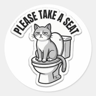 Autocollant de toilette 'Veuillez prendre un siège