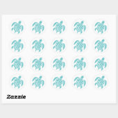 Autocollant de tortue Turquoise légère | Sticker à (Feuille)