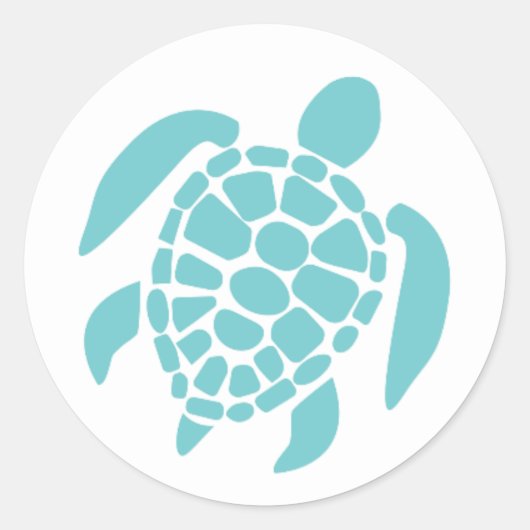 Autocollant de tortue Turquoise légère | Sticker à (Devant)