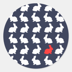 Autocollant de trente lapins mignons funky