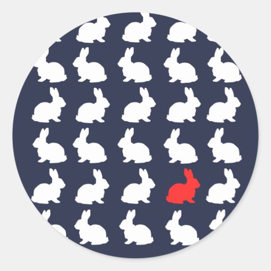 Autocollant de trente lapins mignons funky (Devant)
