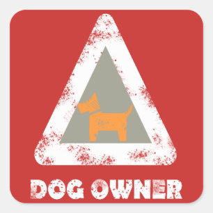 Autocollant de triangle de propriétaire de chien