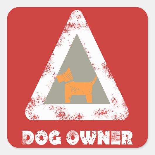 Autocollant de triangle de propriétaire de chien (Devant)