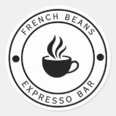 Autocollant de typographie de logo de café (Devant)