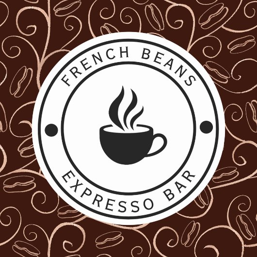 Autocollant de typographie de logo de café