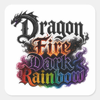 Autocollant de typographie Dragon Fire Dark Rainbo