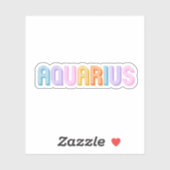 Autocollant de typographie moderne Aquarius (Feuille)