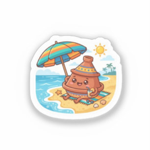 Autocollant de vacances à la plage de Tajine maroc
