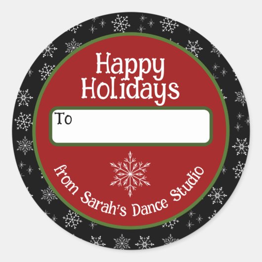 Autocollant de vacances avec flocons de neige (Devant)