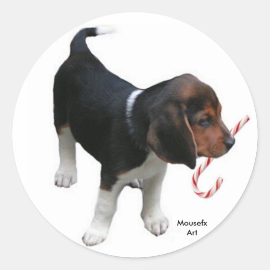 Autocollant de vacances beagle (Devant)