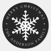 Autocollant de vacances Black Snowflake moderne (Devant)