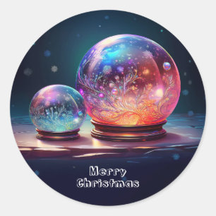 Autocollant de vacances de Noël Boules de neige en