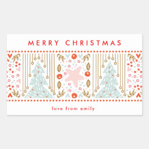 Autocollant de vacances de Noël festif et joli