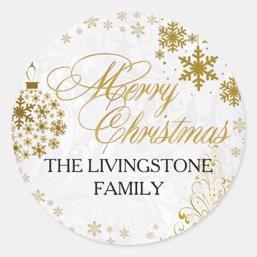 Autocollant de vacances de Noël flocon de neige do (Devant)