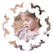 Autocollant de vacances de photo : Photo blanche