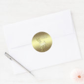 Autocollant de vacances enneigé de renne doré (Enveloppe)