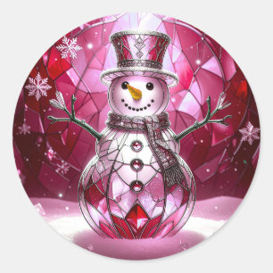 Autocollant de vacances flocons de neige bonhomme