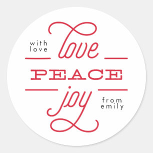 autocollant de vacances LOVE PEACE JOY à vous édit