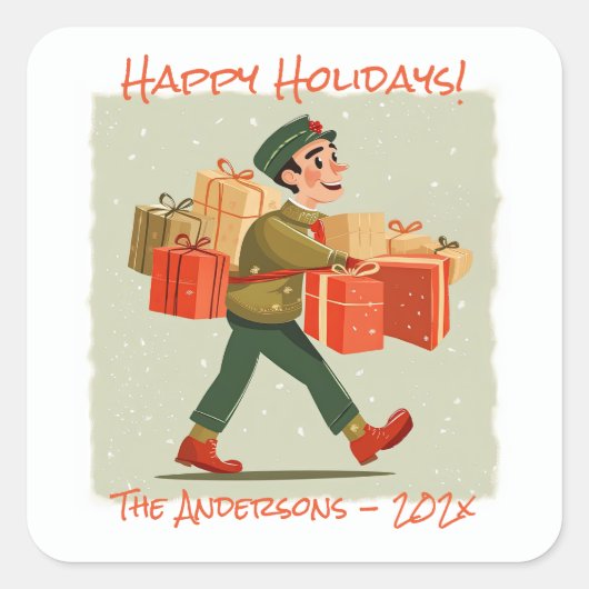 Autocollant de vacances Retro Cartoon Postman (Devant)