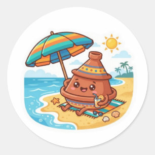 Autocollant de vacances sur la plage de Tajine mar