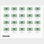 Autocollant de vacances vert monogramme (Feuille)