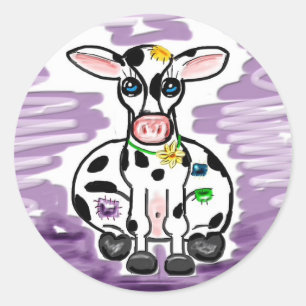 Autocollant de vache à patchwork