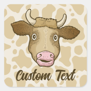 Autocollant de vache surpris