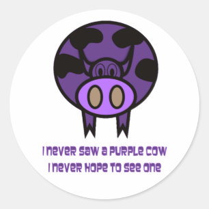 Autocollant de vache violette