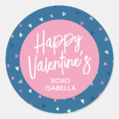 Autocollant de Valentines Cute Personnalisé (Devant)