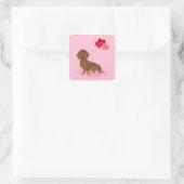 Autocollant de valentines de teckel - chien de (Sac)