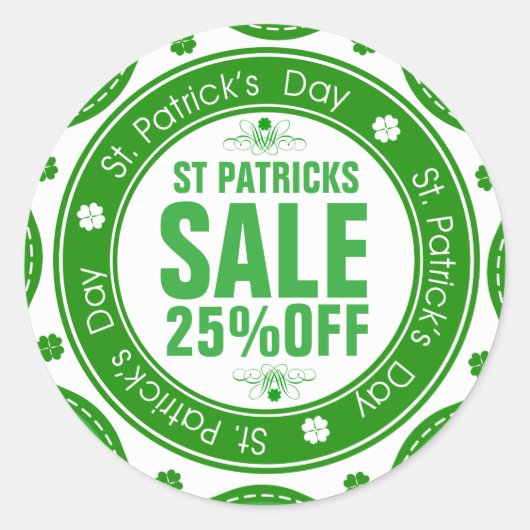 Autocollant de vente de St Patrick personnalisable (Devant)
