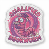 Autocollant de ver de bibliothèque qualifié Mignon (Devant)