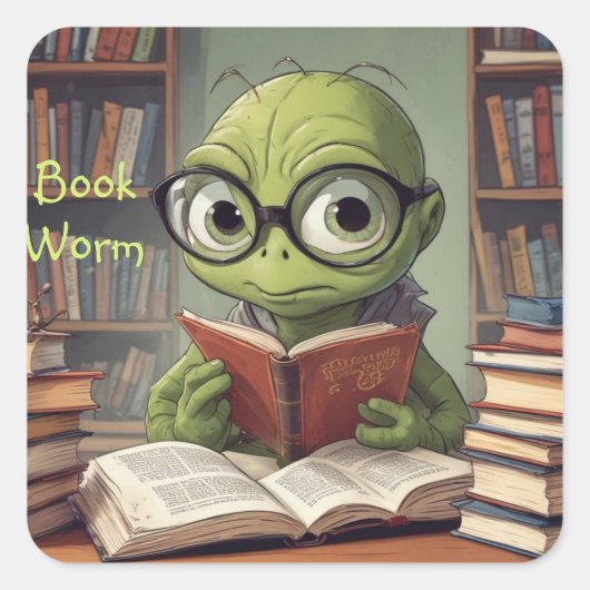 Autocollant de ver de livre (Devant)