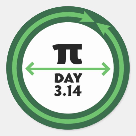 Autocollant de vert de jour de pi (Devant)